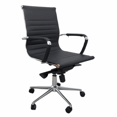 כסא לחדר ישיבות טופ נילוס דמוי עור שחור | מגיע מורכב - קפרה