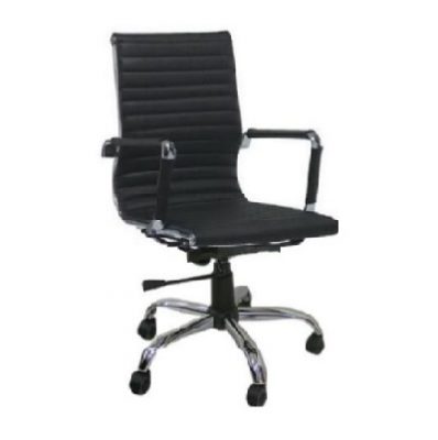 כסא לחדר ישיבות טופ נילוס דמוי עור שחור | מגיע מורכב - קפרה