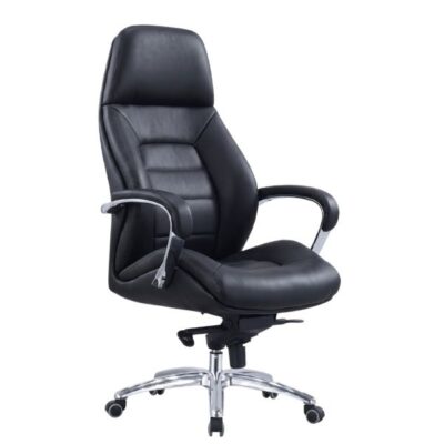 כסא מנהלים לכבדי משקל אס ריינג'רס שחור דמוי עור 150 ק״ג עם מושב רחב 57 ס״מ קפרה