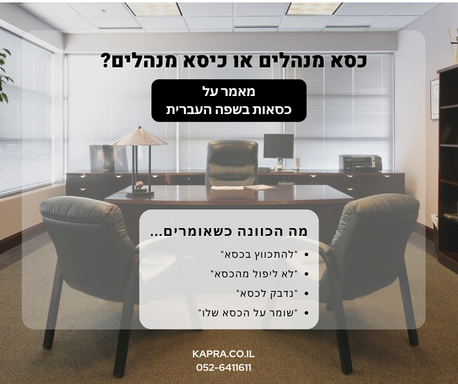 כסא מנהלים או כיסא מנהלים | מאמר קפרה כסאות מנהלים 1991