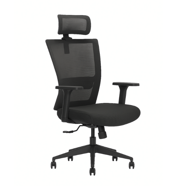 כסא משרדי ארגונומי ענבר אפור עם משענת ראש