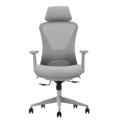כסא מנהלים ארגונומי אלה אפור עם משענת ראש | קפרה כסאות ארגונומים
