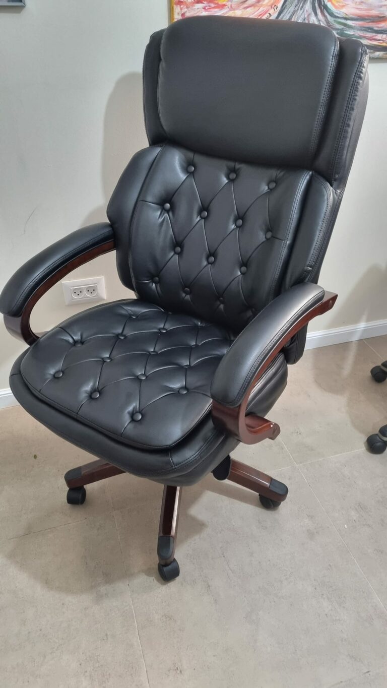 כסא מנהלים מעור אמיתי בשילוב עץ יוקרתי נאפה | קפרה כסאות מנהלים