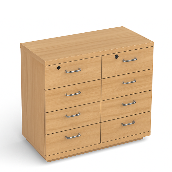 ארון 8 מגירות למשרד ולבית ארונית עץ כוננית אחסון מעוצבת למסמכים | קפרה