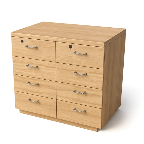 ארון 8 מגירות למשרד ולבית ארונית עץ כוננית אחסון מעוצבת למסמכים | קפרה