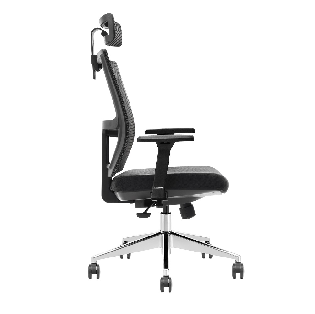 כסא משרדי ארגונומי ענבר אפור עם משענת ראש