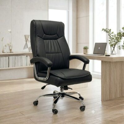 כסא מנהלים ונצואלה גב גבוה שחור, מגיע מורכב | קפרה