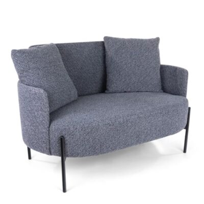 כורסת המתנה זוגית וינטג' אפור דו מושבית עם רגלי ברזל | קפרה