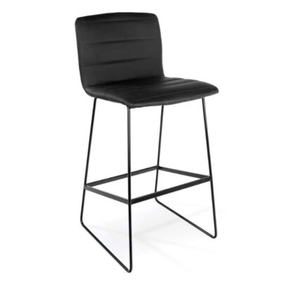 כסא בר מעוצב ג'וליה בסיס ניקל ודמוי עור - מגיע מורכב | קפרה