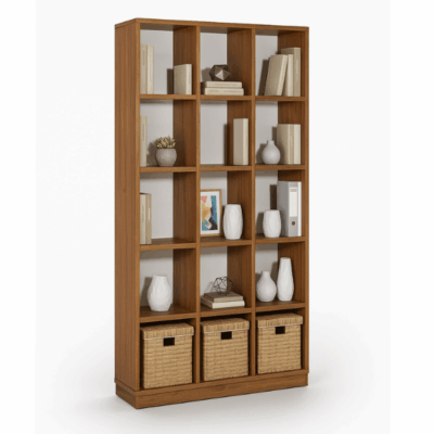 ארון כוורת עץ 15 תאים כוננית אחסון ותצוגה למשרד ולבית | קפרה