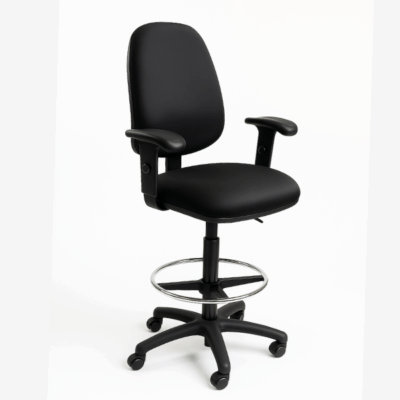 כסא מעבדה כסא שרטט מרופד גבוה עם ידיות | קפרה כסאות
