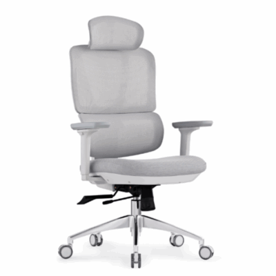 כסא מחשב בעיצוב ארגונומי לובר אפור | קפרה כסאות ארגונומים